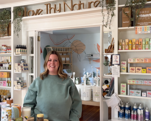 Dana Jeffas inside Love Thy Nature Refillery in Medford, NJ